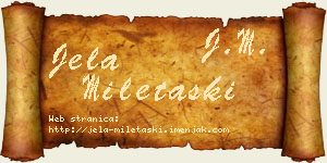 Jela Miletaški vizit kartica
